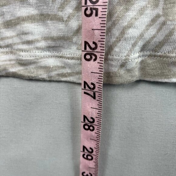 Chicos 2 Top Womens L Beige White Leaf Palm Print V-Neck Tropical Linen - Picture 4 of 7